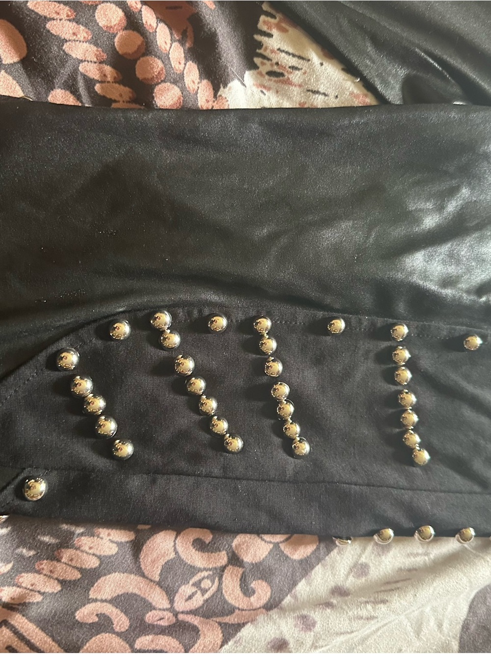 AKIRA Black open Lace-Up Studded leggings excellent condition - Picture 14 of 15